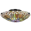 Deckenleuchten|Flurlampen*Elstead Deckenlampe Buntglas Ø 42 cm rund 2x E27 Tiffany Stil