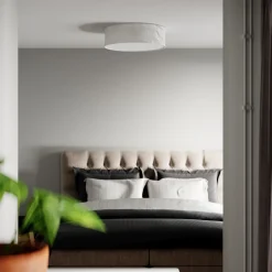 By Rydéns Deckenlampe D: 60 cm rund Modern Weiß Metall Stoff E27< Deckenleuchten|Flurlampen