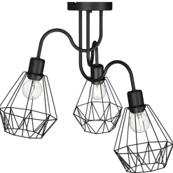 Deckenleuchten|Wohnzimmerlampen*Luminex Deckenlampe Draht Schirm Schwarz Retro Design E27