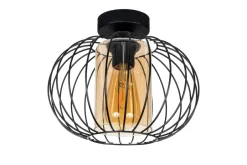 Flurlampen|Bürolampen*Belis Deckenlampe E27 Ø25 cm Schwarz Honig blendarm Retro