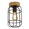Wohnzimmerlampen|Esszimmer Lampen*Searchlight Deckenlampe E27 Holz Metall Draht B:15 cm Industrial
