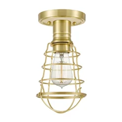 Elstead Deckenlampe E27 Metall Ø 14,5 cm rund in Messing< Deckenleuchten|Flurlampen