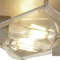 Searchlight Deckenlampe eckig B: 30 cm in Silber-Gold 2x E27 Metall< Wohnzimmerlampen|Vintage Lampen