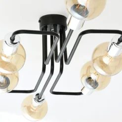 Deckenleuchten|Flurlampen*Emibig Deckenlampe flach Metall 6-flammig Retro 55 cm lang