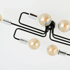 Deckenleuchten|Flurlampen*Emibig Deckenlampe flach Metall 6-flammig Retro 55 cm lang