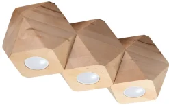 Holzlampen|Moderne Lampen*Sollux Deckenlampe 3-flammig 36 cm klein Holz GU10 wohnlich
