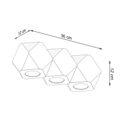 Holzlampen|Moderne Lampen*Sollux Deckenlampe 3-flammig 36 cm klein Holz GU10 wohnlich