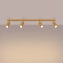 Flurlampen|Wohnzimmerlampen*Sollux Deckenlampe 4-flammig 81 cm lang GU10 in Gold aus Aluminium