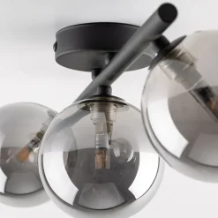 TK Lighting Deckenlampe 3-flammig 47 cm lang Schwarz Grau G9 Rauchglas< Glaslampen|Metall Lampen