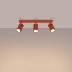 Flurlampen|Küchenlampen*Sollux Deckenlampe 3-flammig B: 45 cm klein GU10 Rot aus Aluminium