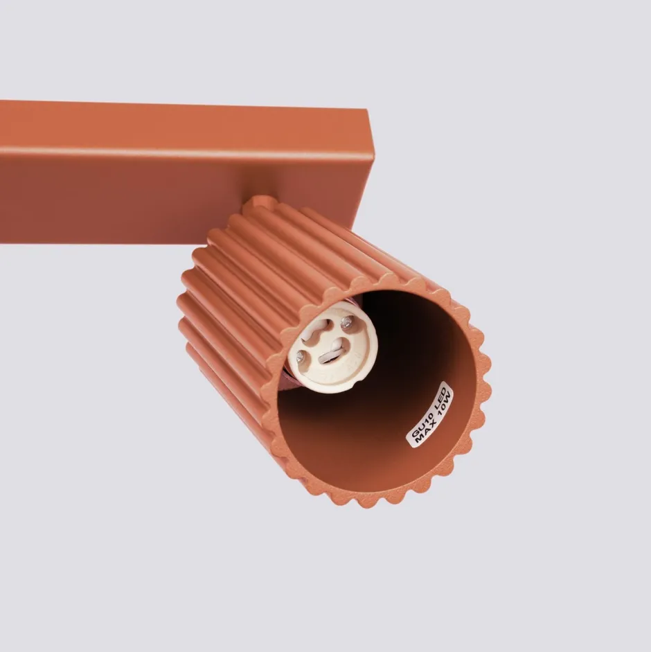 Flurlampen|Küchenlampen*Sollux Deckenlampe 3-flammig B: 45 cm klein GU10 Rot aus Aluminium