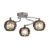Searchlight Deckenlampe 3-flammig Chrom Rauchgrau G9 Glas Metall< Deckenleuchten|Flurlampen