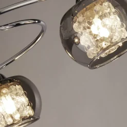 Searchlight Deckenlampe 3-flammig Chrom Rauchgrau G9 Glas Metall< Deckenleuchten|Flurlampen