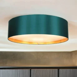 Deckenleuchten|Flurlampen*Easylight Deckenlampe 4-flammig Grün Gold Stoff dekorativ