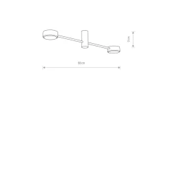 Nowodvorski Deckenlampe 2-flammig GX53 Schwarz Metall Modern 68 cm lang< Deckenleuchten|Flurlampen