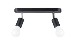 Sollux Deckenlampe 2-flammig Schwarz Metall 33 cm lang E27< Wohnzimmerlampen|Küchenlampen