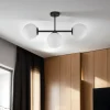 TK Lighting Deckenlampe 3-flammig Schwarz Weiß Glas Metall< Deckenleuchten|Bürolampen