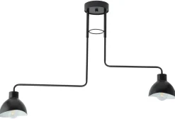 Deckenleuchten|Moderne Lampen*Sigma Deckenlampe 2-flammig Weiß Schwarz E27 L:93 cm länglich