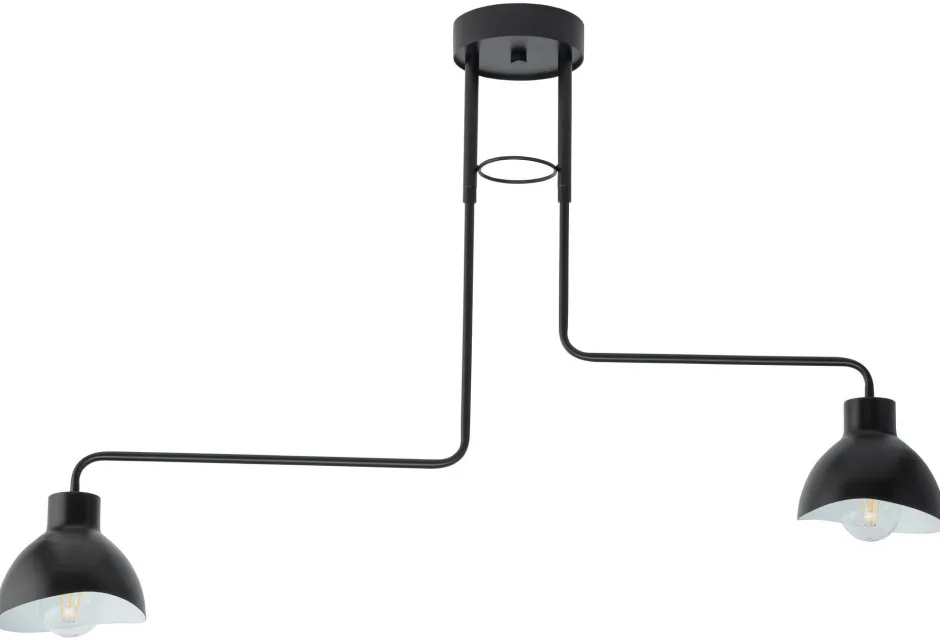 Deckenleuchten|Moderne Lampen*Sigma Deckenlampe 2-flammig Weiß Schwarz E27 L:93 cm länglich