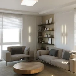 Deckenleuchten|Flurlampen*Lamkur Deckenlampe Glas blendarm Holz Pinie E27 B:38,5 cm