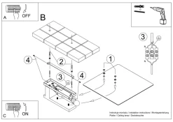 Flurlampen|Bürolampen*Sollux Deckenlampe Glas Holz 47,5 cm lang blendarm 2x E27