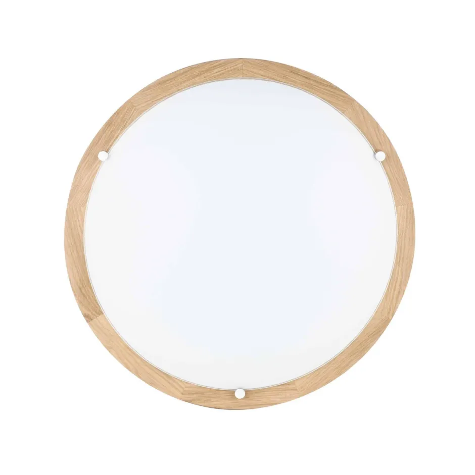 Spot Light Deckenlampe Glas Holz wohnlich blendarm Ø35cm rund< Glaslampen|Holzlampen