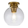 Elstead Deckenlampe Glas Kugel Schirm Ø 21,6 cm in Messing brüniert< Flurlampen|Bürolampen