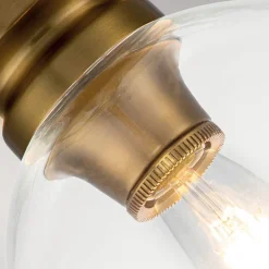 Elstead Deckenlampe Glas Kugel Schirm Ø 21,6 cm in Messing brüniert< Flurlampen|Bürolampen