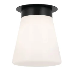 Deckenleuchten|Flurlampen*Elstead Deckenlampe Glas Metall D: 21,6 cm klein Schwarz Weiß