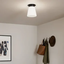 Deckenleuchten|Flurlampen*Elstead Deckenlampe Glas Metall D: 21,6 cm klein Schwarz Weiß