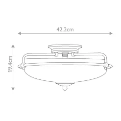 Deckenleuchten|Badezimmer Lampe*Elstead Deckenlampe Glas Metall E27 rund Ø 42,2 cm 3-flammig
