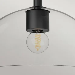 Elstead Deckenlampe Glas Metall E27 D: 30,5 cm rund Schwarz< Deckenleuchten|Flurlampen