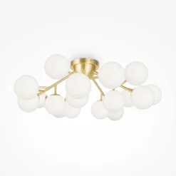 Maytoni Deckenlampe Glas Metall G9 75 cm breit in Gold Weiß< Deckenleuchten|Badezimmer Lampe