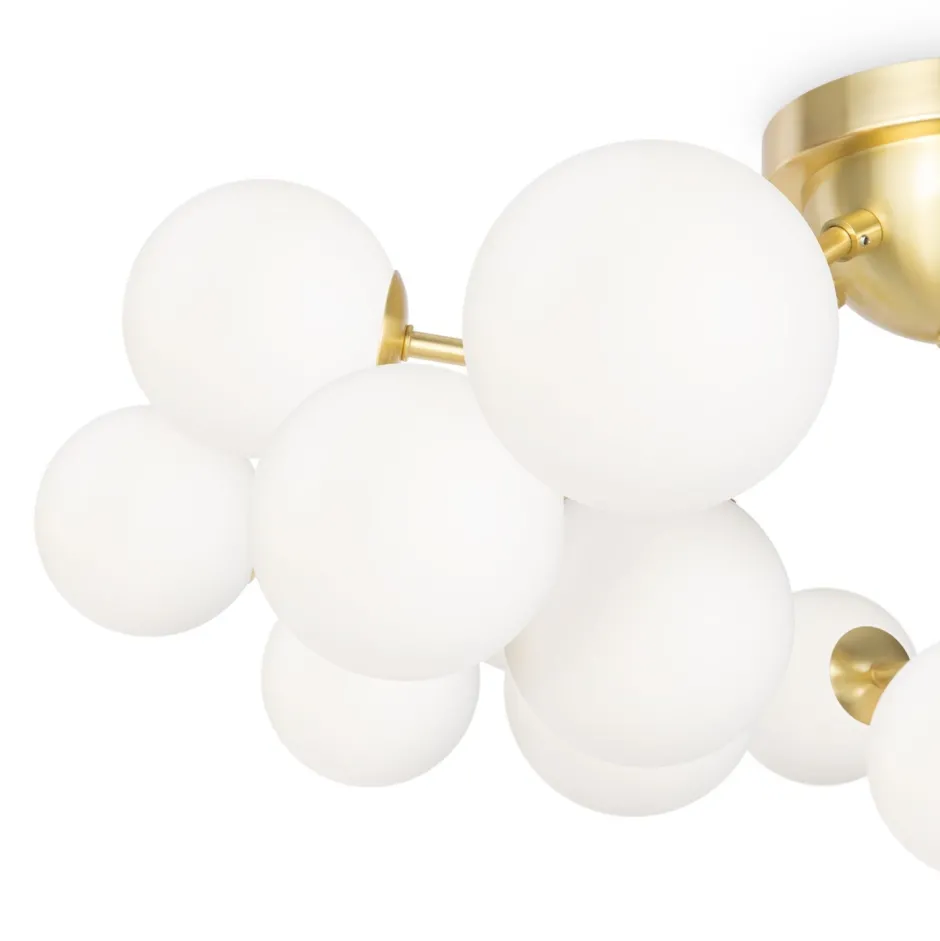 Maytoni Deckenlampe Glas Metall G9 75 cm breit in Gold Weiß< Deckenleuchten|Badezimmer Lampe