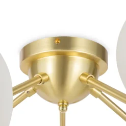 Maytoni Deckenlampe Glas Metall G9 75 cm breit in Gold Weiß< Deckenleuchten|Badezimmer Lampe