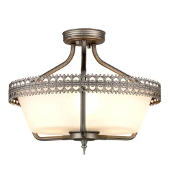 Wohnzimmerlampen|Glaslampen*Elstead Deckenlampe Glas Metall handbemalt Ø44cm Wohnzimmer