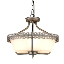 Wohnzimmerlampen|Glaslampen*Elstead Deckenlampe Glas Metall handbemalt Ø44cm Wohnzimmer