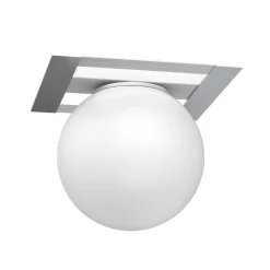Deckenleuchten|Badezimmer Lampe*Luminex Deckenlampe Glas Metall in Chrom Weiß B:22 cm E27 Kugel