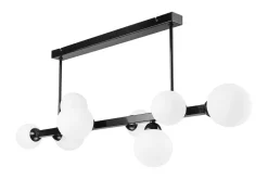 Lamkur Deckenlampe Glas Metall Kugelschirme Schwarz Weiß 102 cm lang< Deckenleuchten|Bürolampen