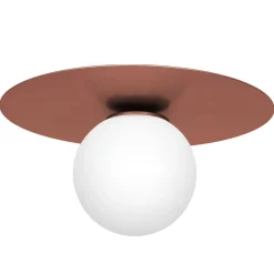 Luminex Deckenlampe Glas Metall Kupfer Ø35 cm rund E14 blendarm< Deckenleuchten|Badezimmer Lampe