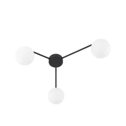 TK Lighting Deckenlampe Glas Metall L: 56,5 cm G9 Schwarz Weiß 3-flammig< Deckenleuchten|Badezimmer Lampe