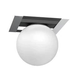 Luminex Deckenlampe Glas Metall Schwarz Weiß Chrom E27 Kugel< Deckenleuchten|Badezimmer Lampe