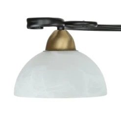 Glaslampen|Metall Lampen*Luminex Deckenlampe Glas Metall Schwarz Weiß Messing 3-flammig