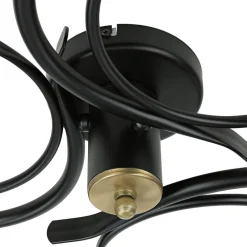 Glaslampen|Metall Lampen*Luminex Deckenlampe Glas Metall Schwarz Weiß Messing 3-flammig