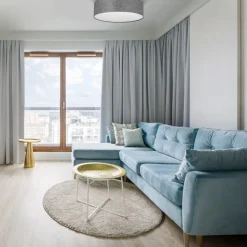 TK Lighting Deckenlampe Grau rund flach Ø 60 cm Stoffschirm Modern< Deckenleuchten|Flurlampen