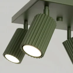 Sollux Deckenlampe Grün B: 25 cm klein schwenkbar 4x GU10 Aluminium< Flurlampen|Wohnzimmerlampen