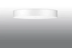 Deckenleuchten|Flurlampen*Sollux Deckenlampe groß Ø 100 cm rund Weiß blendarm Stoff Glas