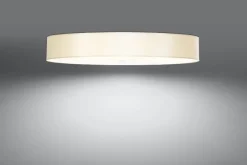 Deckenleuchten|Flurlampen*Sollux Deckenlampe groß Ø 100 cm rund Weiß blendarm Stoff Glas