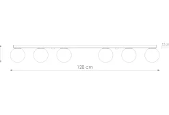 Sollux Deckenlampe groß 120 cm lang Glas Kugeln 6-flammig G9< Deckenleuchten|Flurlampen
