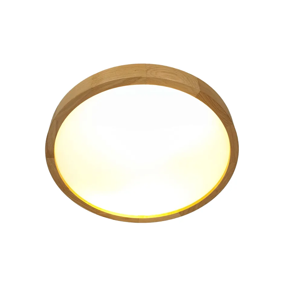 Lamkur Deckenlampe groß Holz Glas Ø37cmSchlafzimmer< Holzlampen|Moderne Lampen